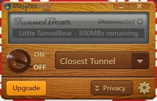 tunnelbear free plan interface